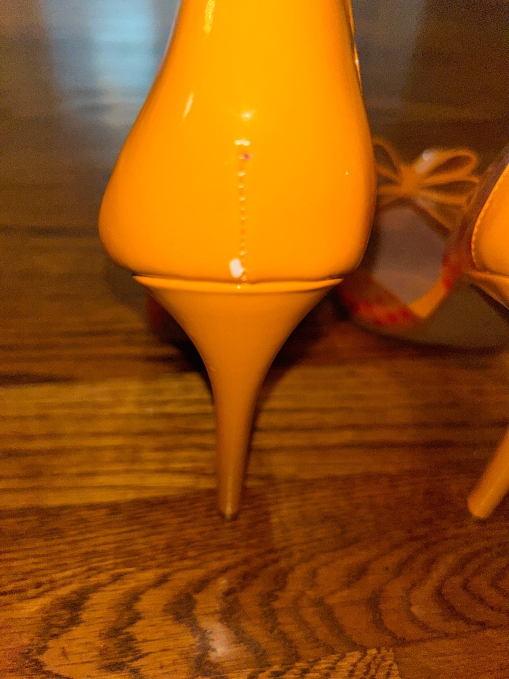 Betsey Johnson Yellow Patent Pointed-Toe Bow Pumps - Picture 6 of 8